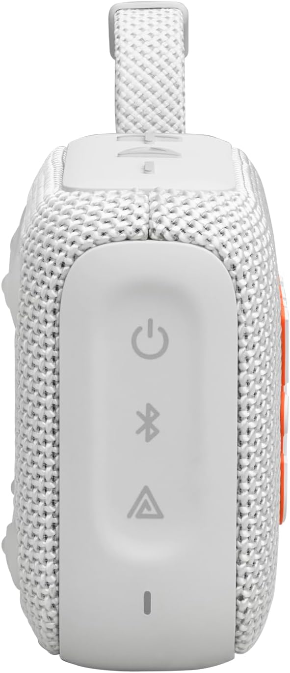 JBL Go 4 - Ultra-Portable, Waterproof and Dustproof Bluetooth Speaker, Big Pro Sound with Punchy bass, 7-Hour Built-in Battery, Made in Part with Recycled Materials (White)