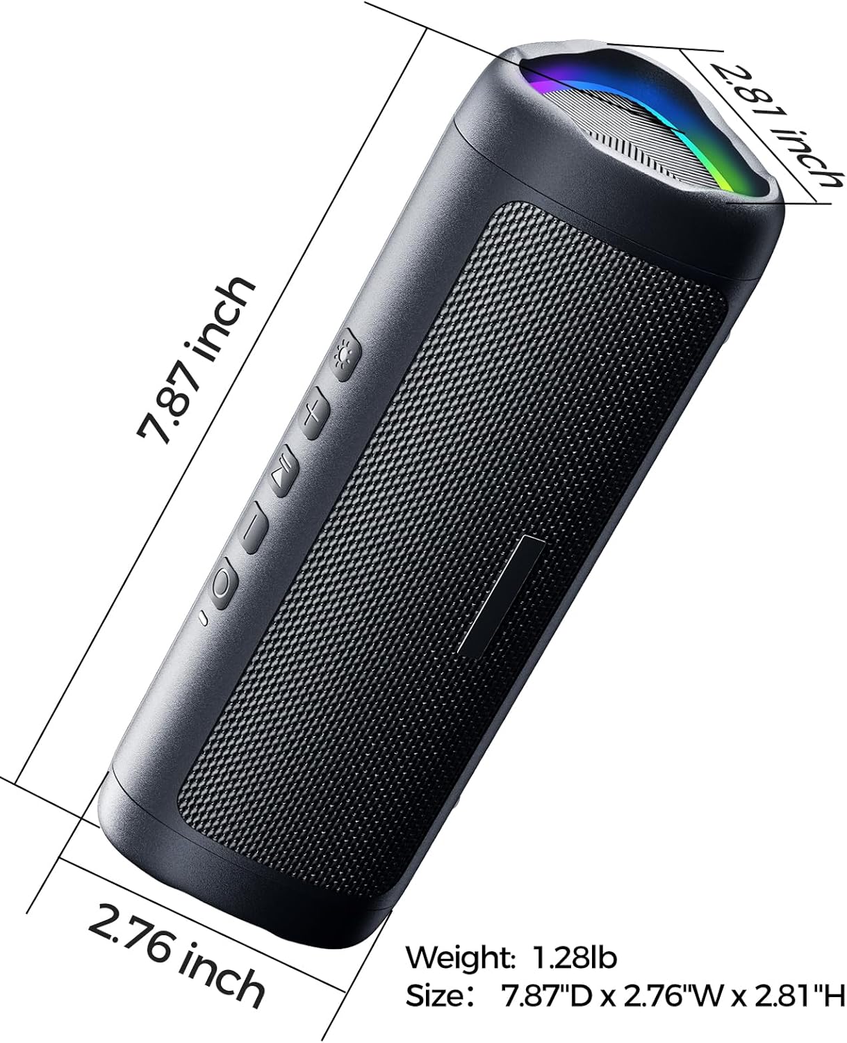 Bluetooth Speaker with HD Sound, Portable Wireless, IPX5 Waterproof, Up to 20H Playtime, TWS Pairing, BT5.3, for Home/Party/Outdoor/Beach, Stocking Stuffers, White Elephant Gifts for Adults (Blue)