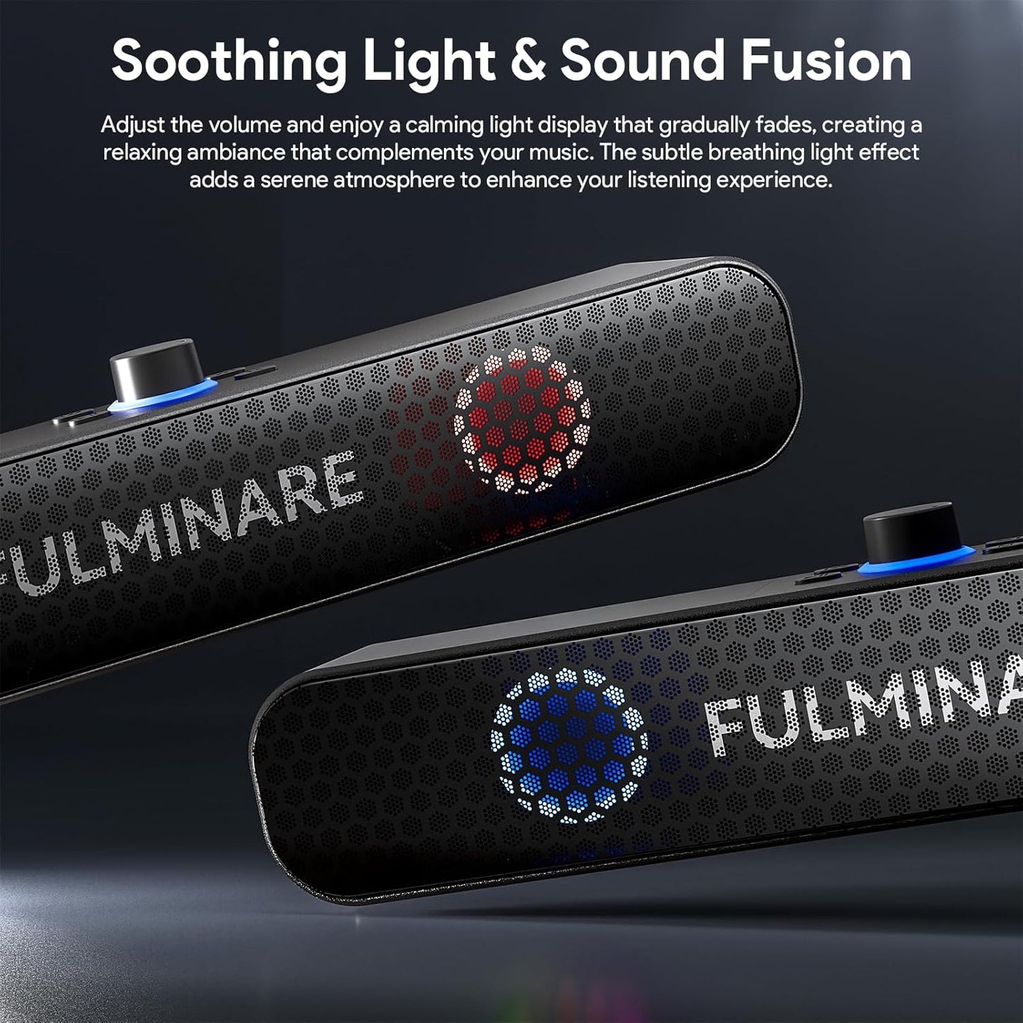 FULMINARE Bluetooth Speaker with 26W HD Sound, Portable Speaker Up to 30H Playtime, AUX&TF-Card&USB Input, LED Lights, Speakers Bluetooth 5.3 Wireless for Home/Party/Outdoor, (Black)