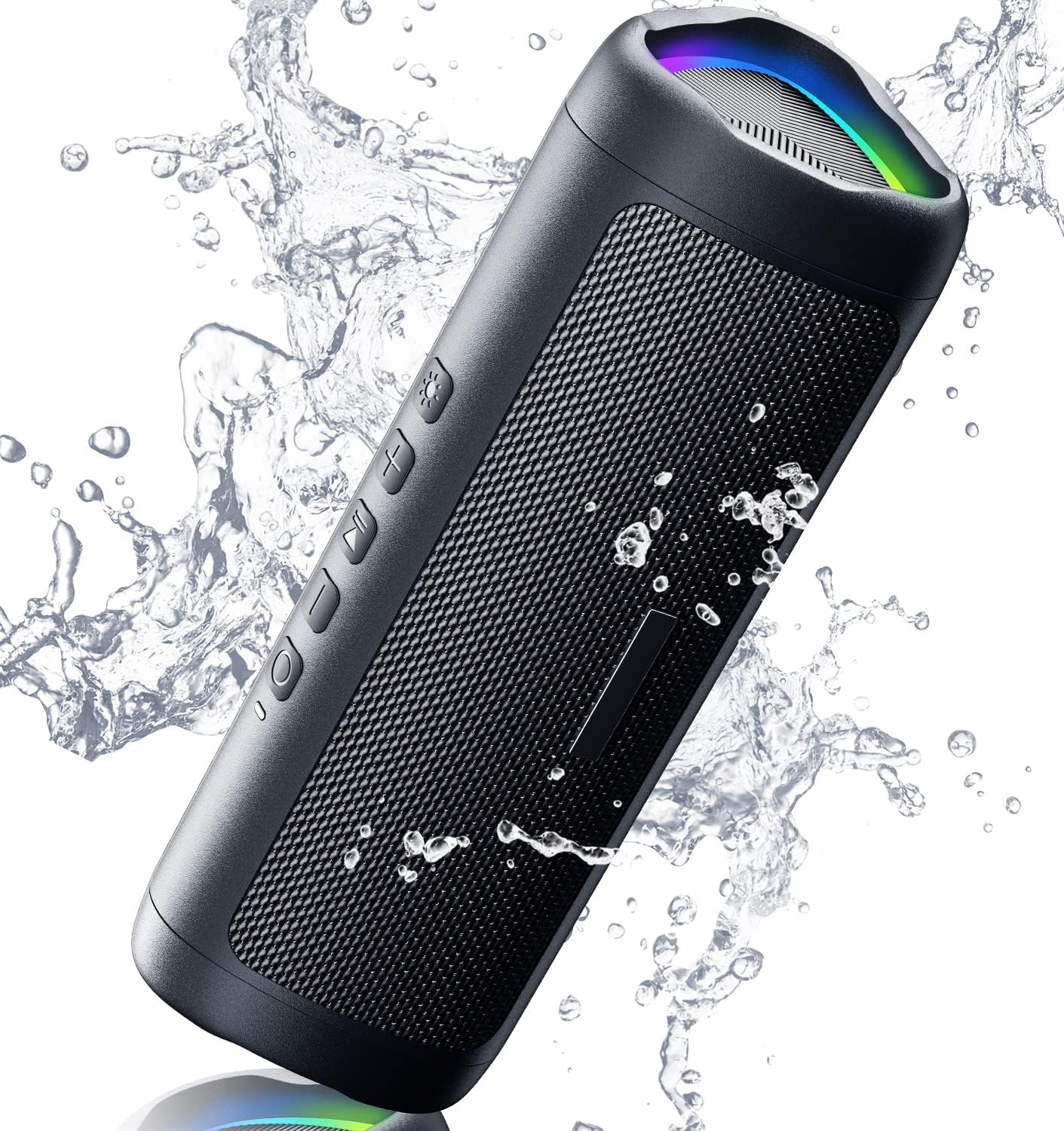 Bluetooth Speaker with HD Sound, Portable Wireless, IPX5 Waterproof, Up to 20H Playtime, TWS Pairing, BT5.3, for Home/Party/Outdoor/Beach, Stocking Stuffers, White Elephant Gifts for Adults (Blue)