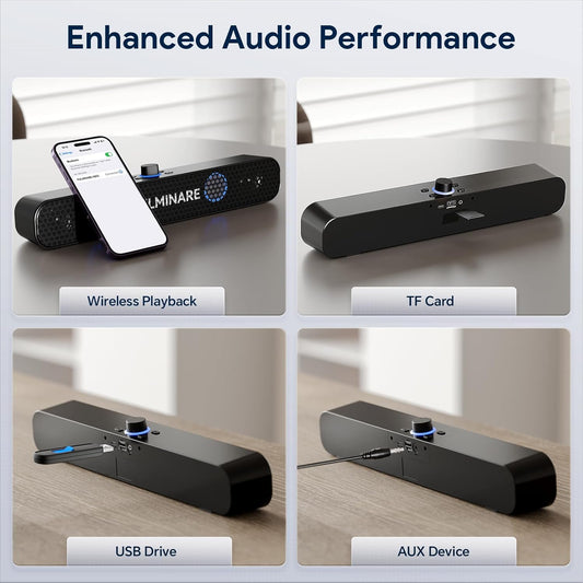 FULMINARE Bluetooth Speaker with 26W HD Sound, Portable Speaker Up to 30H Playtime, AUX&TF-Card&USB Input, LED Lights, Speakers Bluetooth 5.3 Wireless for Home/Party/Outdoor, (Black)